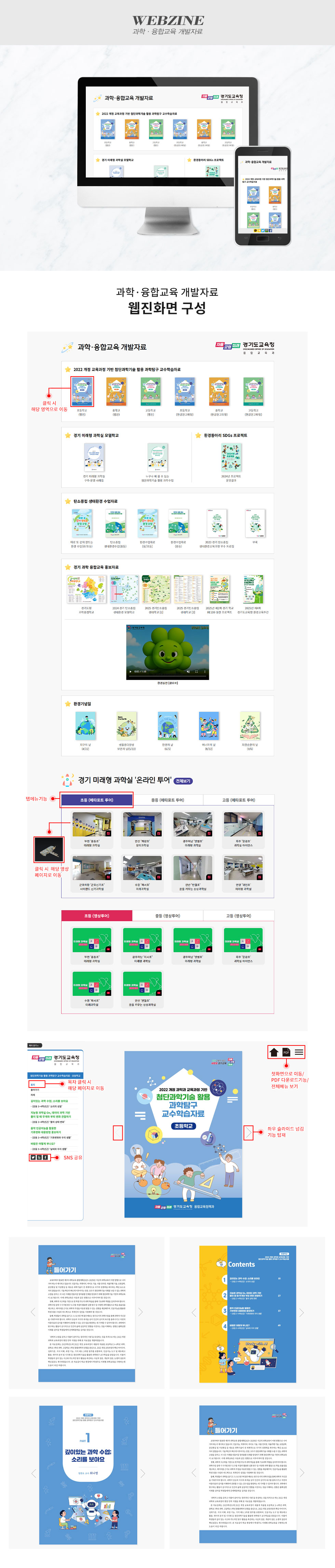 [디자인펌킨 | 과학 융합교육 개발자료] 과학융합교육개발자료/경기도교육청융합교육과/경기도교육청/융합교육과/과학융합/교육/개발자료/미래형과학실/포토샵/일러스트/웹진/반응형웹진/디자인/디자인펌킨 | 포트폴리오 상세이미지