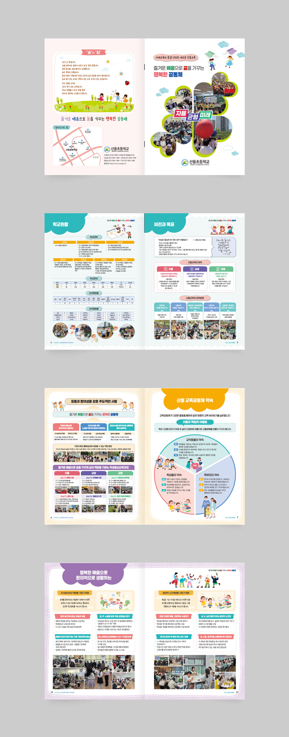 2025 산들초등학교 학교요람 상세 디자인