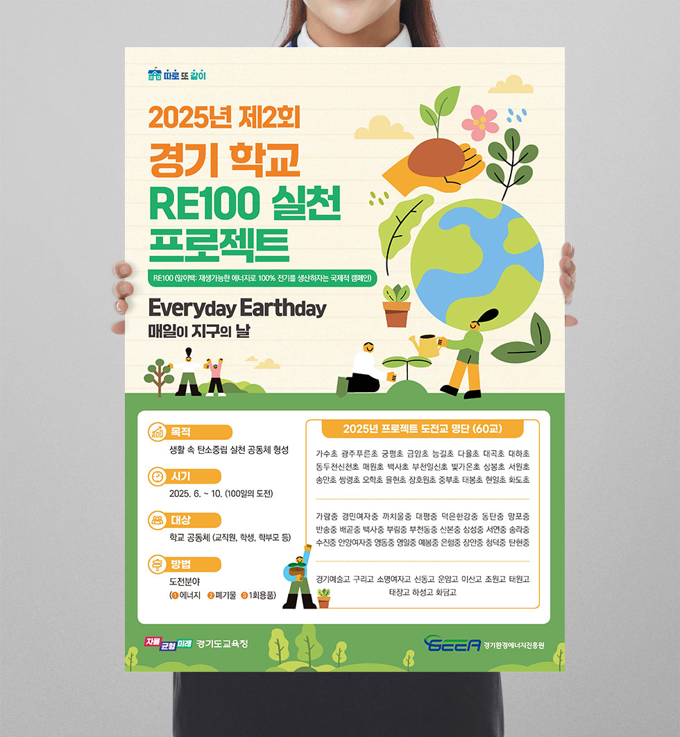 2025 경기 학교 RE100 실천 프로젝트 포스터 상세 디자인